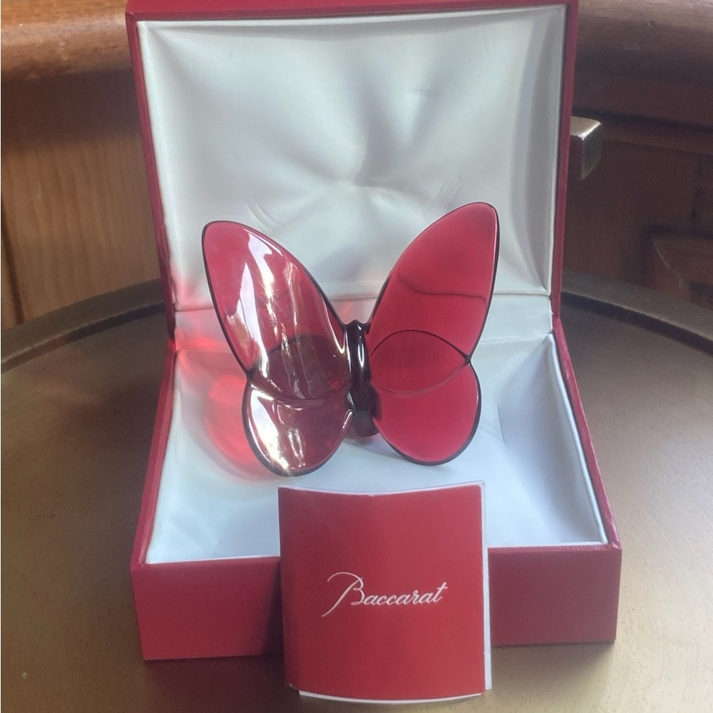 Baccarat Red Crystal Butterfly Accessory